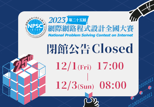 C&INC Closed For NPSC (From Dec 1st, 5pm to Dec 3rd, 8am)